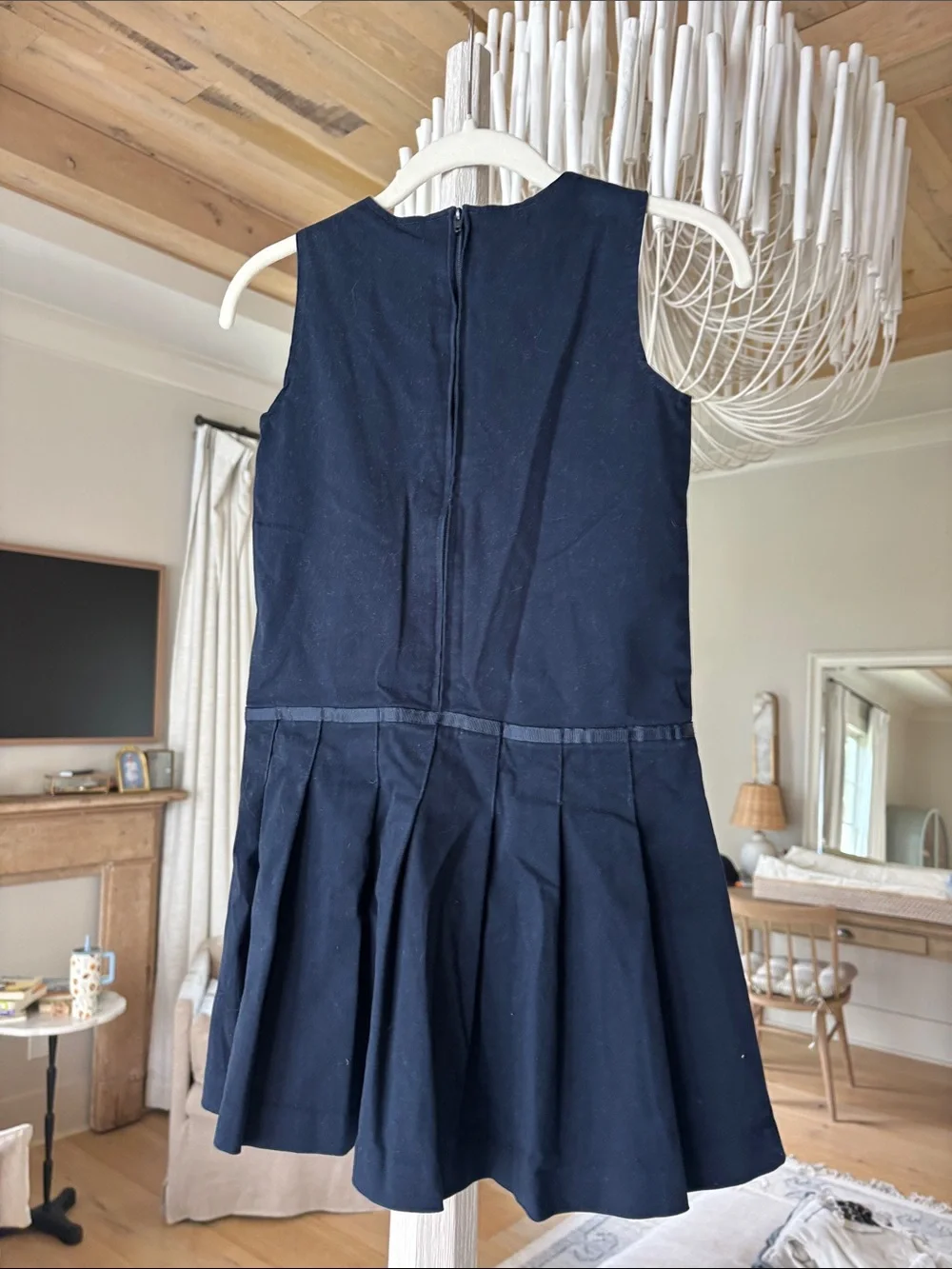 Gymboree Navy Sleeveless Pleated Drop-Waist Dress